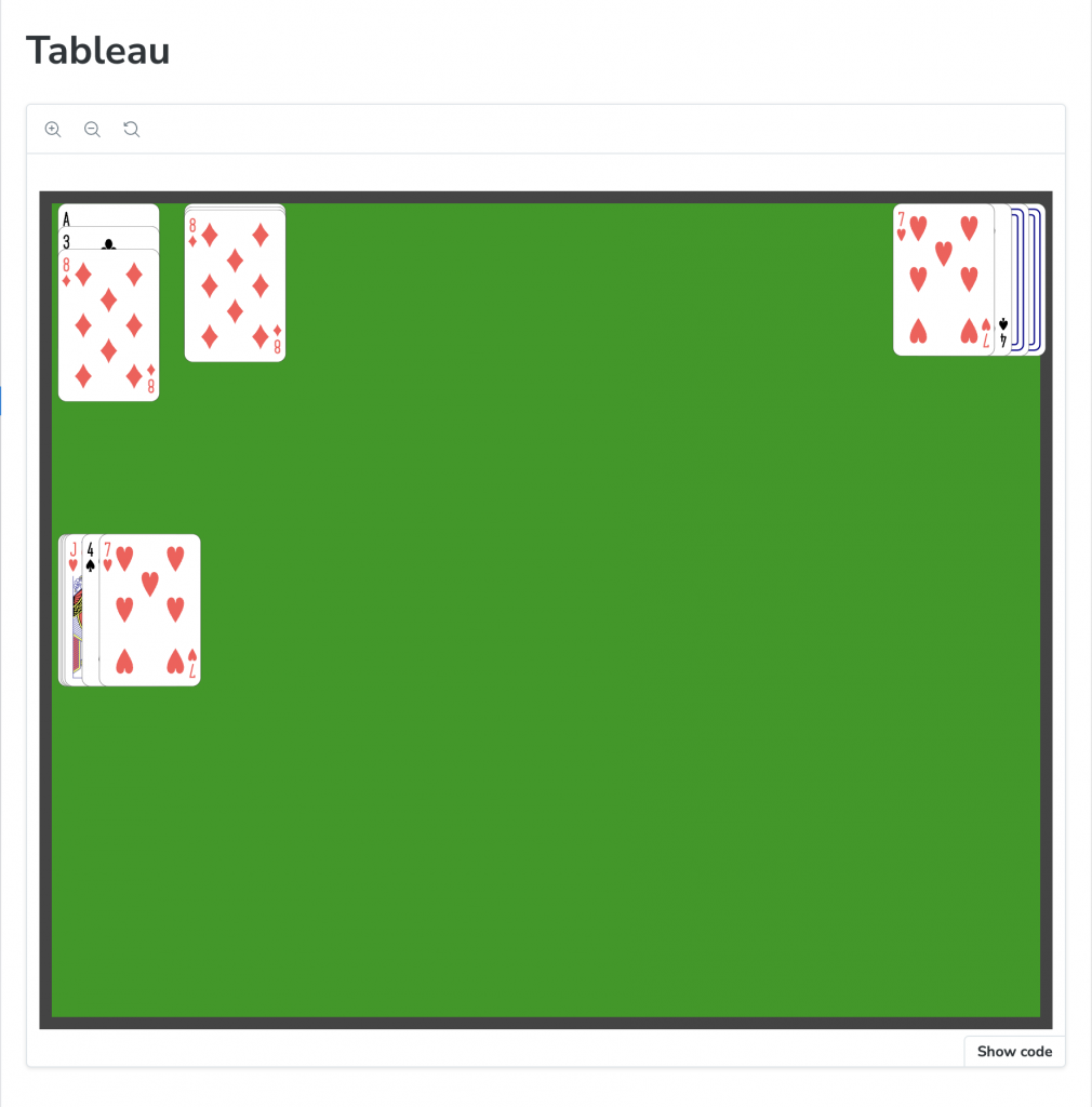 Storybook view of the Tableau Component.